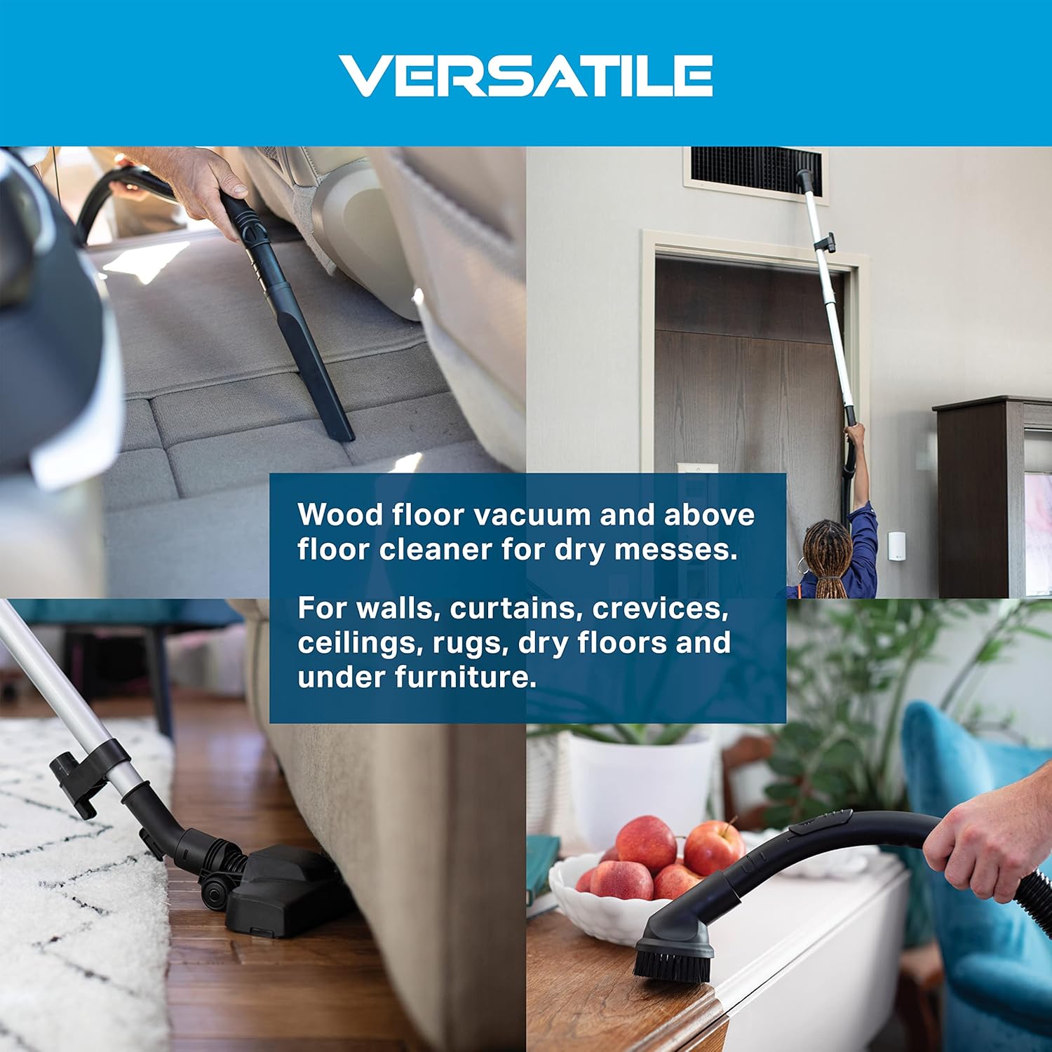 Powr-Flite Newton Compact Vacuum Cleaner Canister with HEPA Filtration, Portable Vacuum for Hardwood Floors and Rugs, PV610-Q10-U