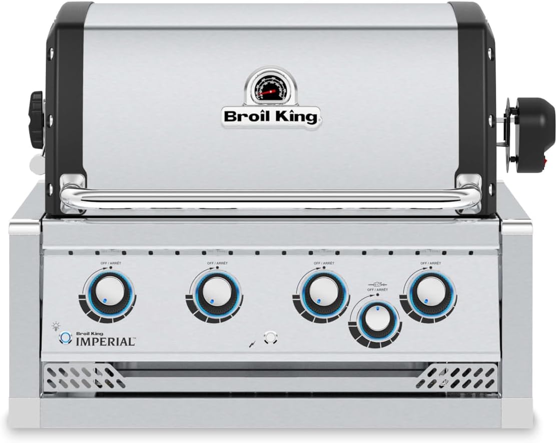 Broil King 956077 Imperial S 470 4-Burner Built-In Natural Gas Grill Head with Rear Rotisserie Burner