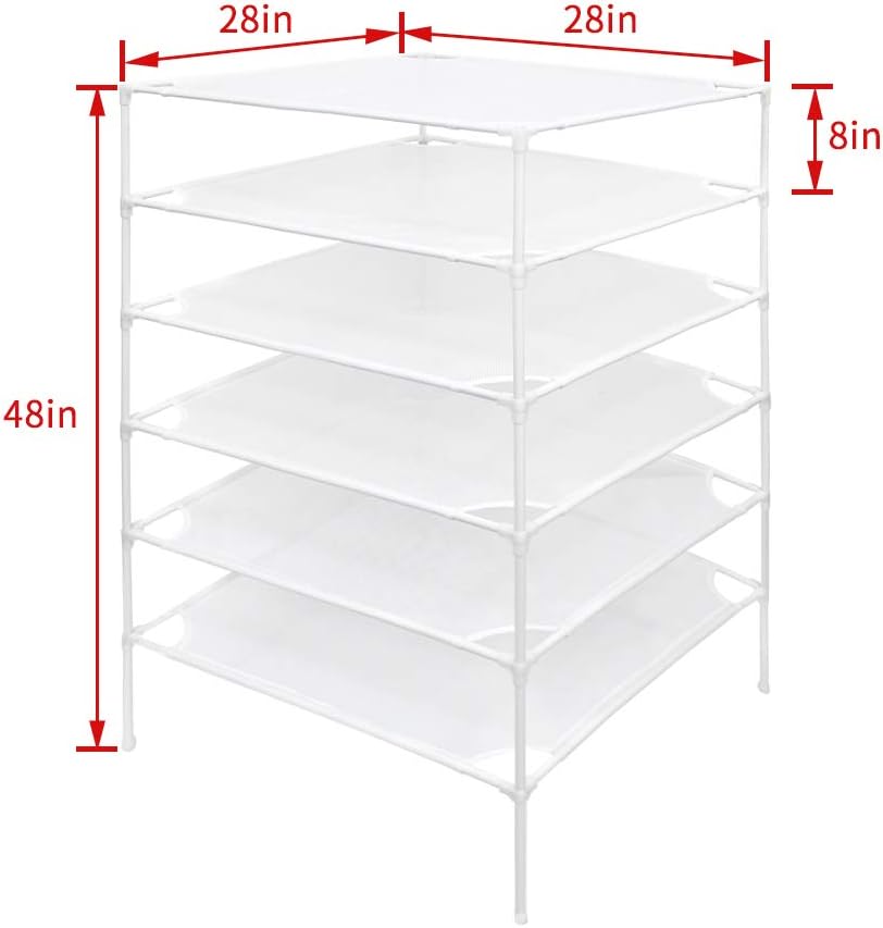 Growsun Sweater Drying Rack 6-Layer Stackable Mesh Cloth Dry Dyier,White