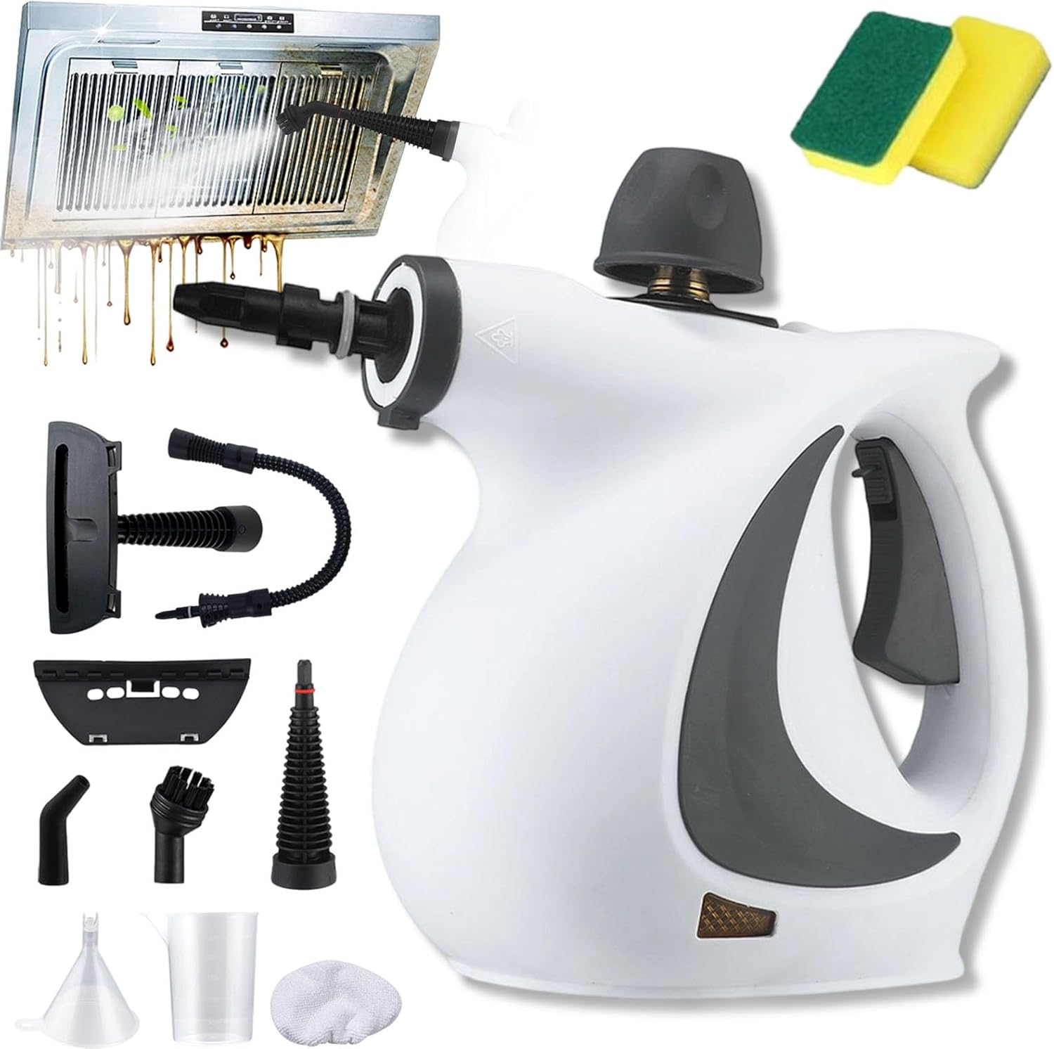 1050W Pressurized Handheld Steam Cleaner for Home, Portable Original Steamyclean Pro, Multi-surface Steamer for Upholstery, Car, Floor, Kitchen and More (White)