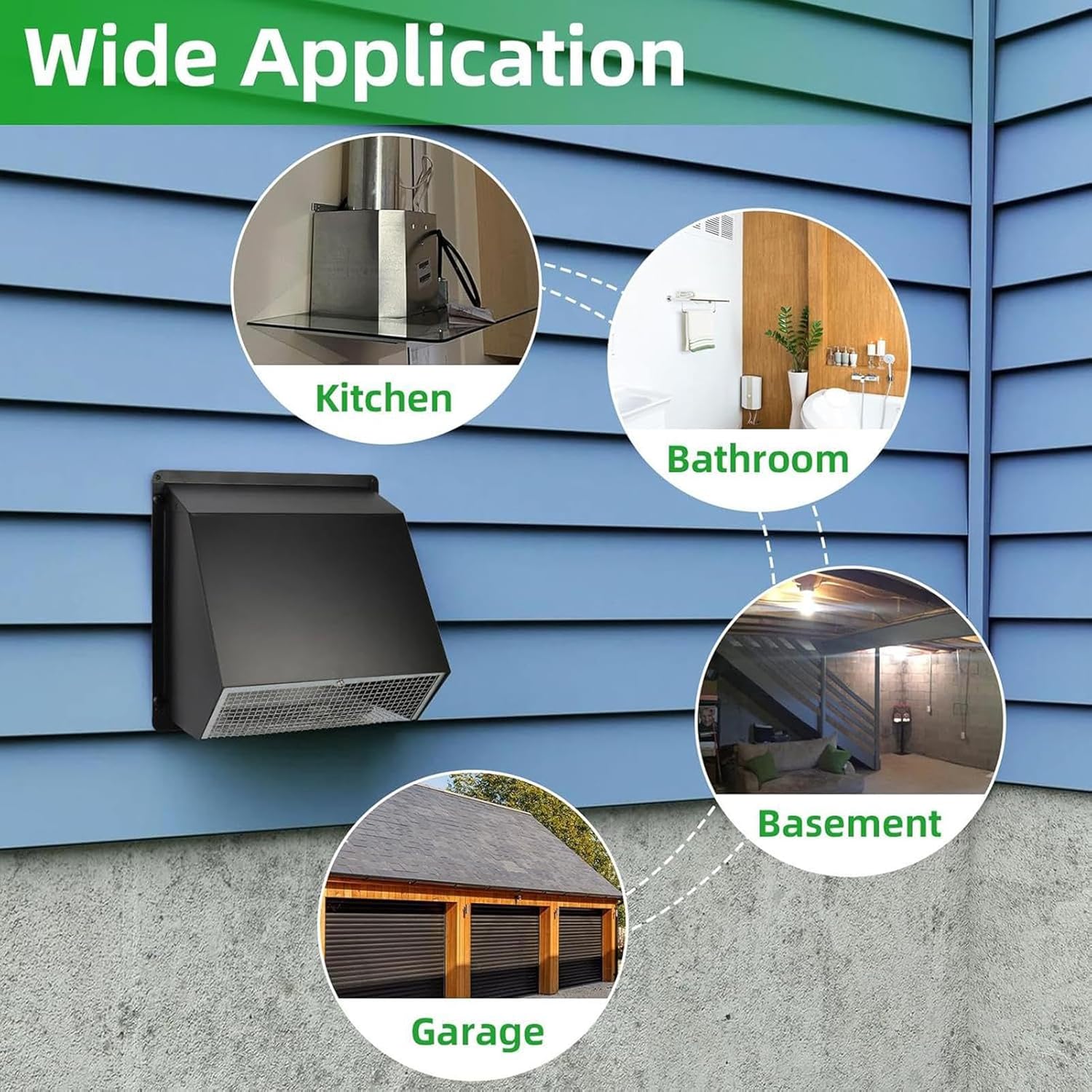 Outside Dryer Vent Covers for House - Dryer Exhaust Vent Cover | AC Parts Accessories for Laundry Range Bedroom Garage Foundation Kitchen Living Room Outside