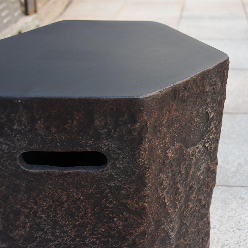 Elementi Columbia Propane Tank Cover Fire Pit Accessories Round 19 Inches Concrete Outdoor Side Table Fits Standard 43 Pound Propane Tank Hideaway Table