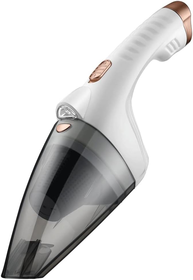 12V Car Vacuum Cleaner,4500Pa 106W Portable Household Cleaning Cordless Car Vacuum,High Power Portable Hand Held Car Cleaning (Color : White)
