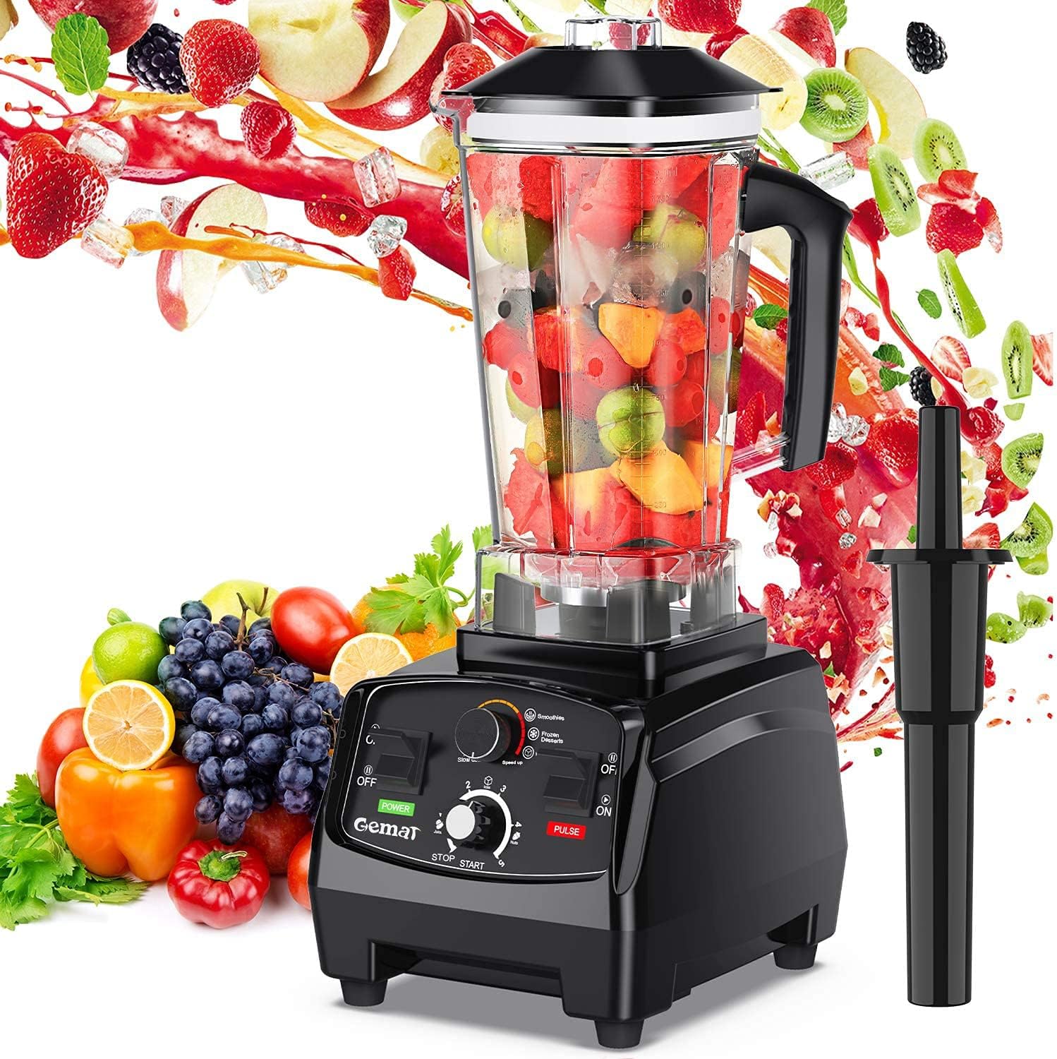 Professional Countertop Blender with 1400-Watt Base, Smoothie Blender,Built-in Timer,High Power Blender 2L Cups for Frozen Drinks,Shakes and Smoothies