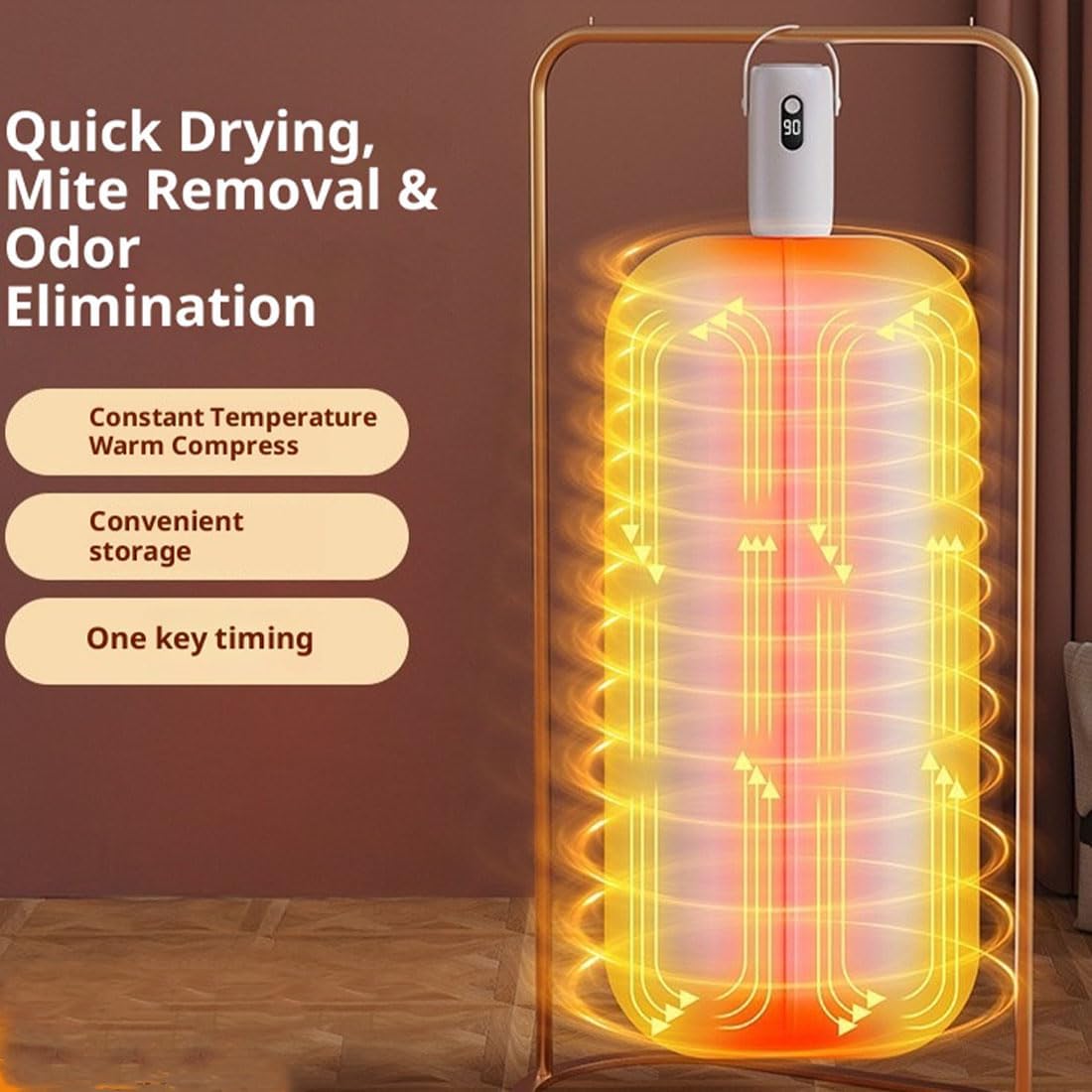 Mini Portable Foldable Clothes Dryer, Small & Compact Clothes Dryer, Hanging Laundry Dryers, Quiet Fast-Drying Machine With Dry Bag, Adjustable Timer, Overheat Protection, for Travel Home (1PC)