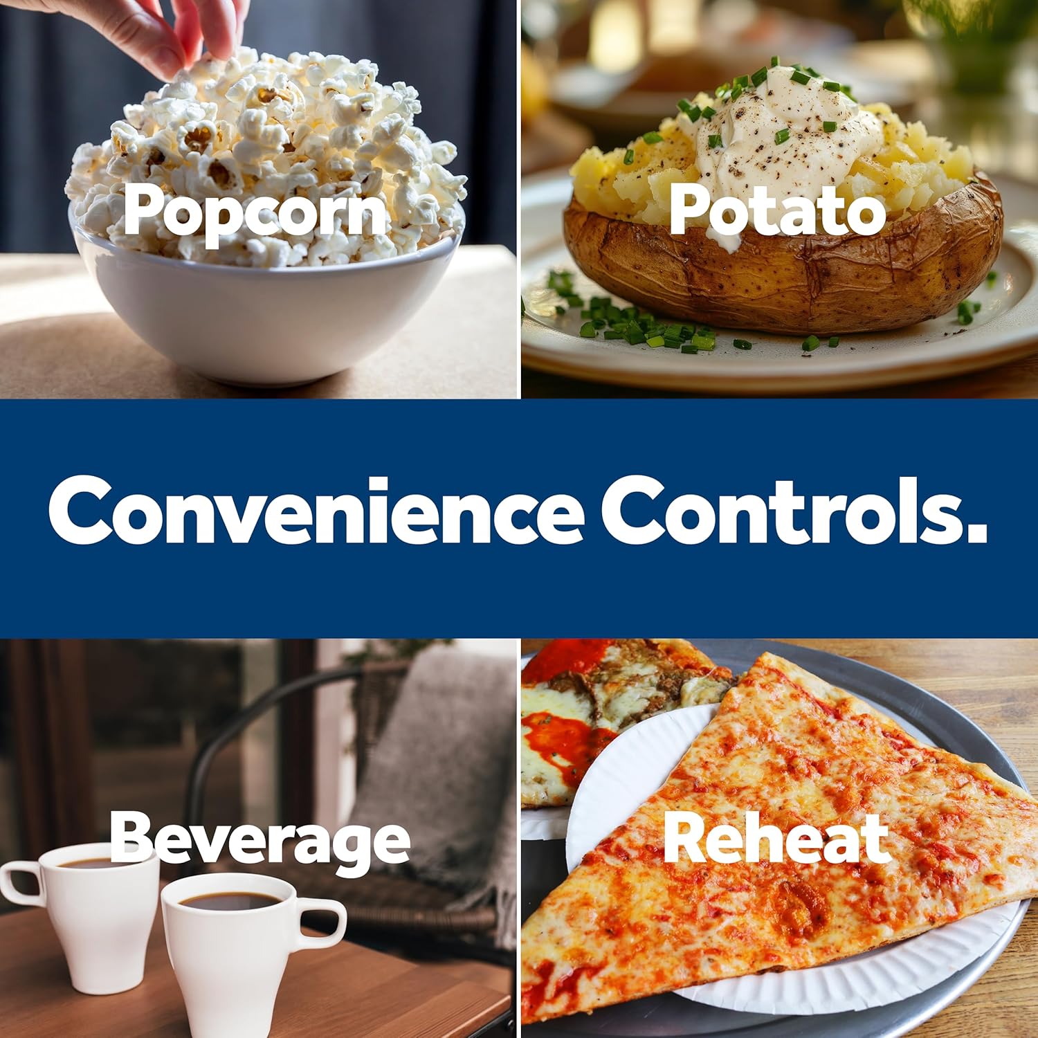 GE Countertop Microwave Oven, Compact 0.7 Cubic Ft., 700-watt Capacity, 6 Auto Cooking Settings, Child-Lock Technology, Kitchen Essentials for the Countertop, Dorm Room or Apartment, White