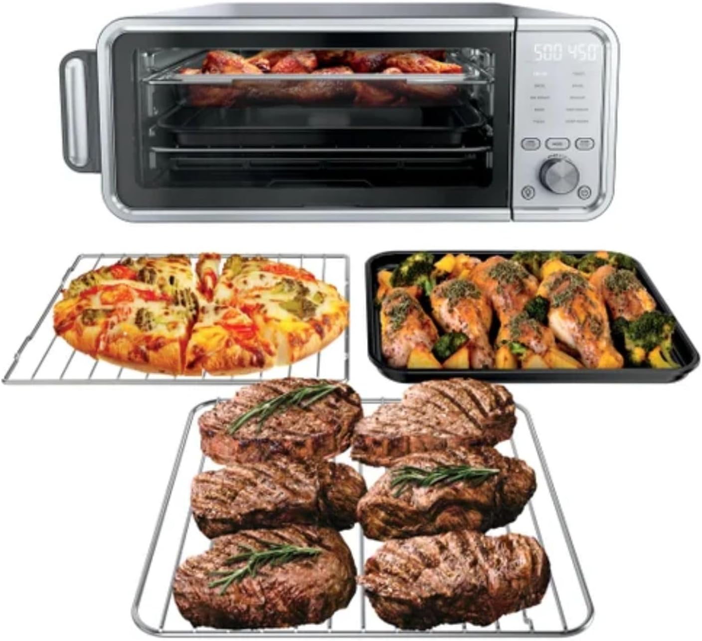 Ninja Flip 10‑in‑1 Toaster Oven & Air Fryer, 17‑Qt Countertop Oven, 1800W, Up to 500°F, Air Fry, Air Roast, Bake, Broil, Pizza, Toast, Dehydrate, Reheat, Keep Warm, Bonus Broil Rack