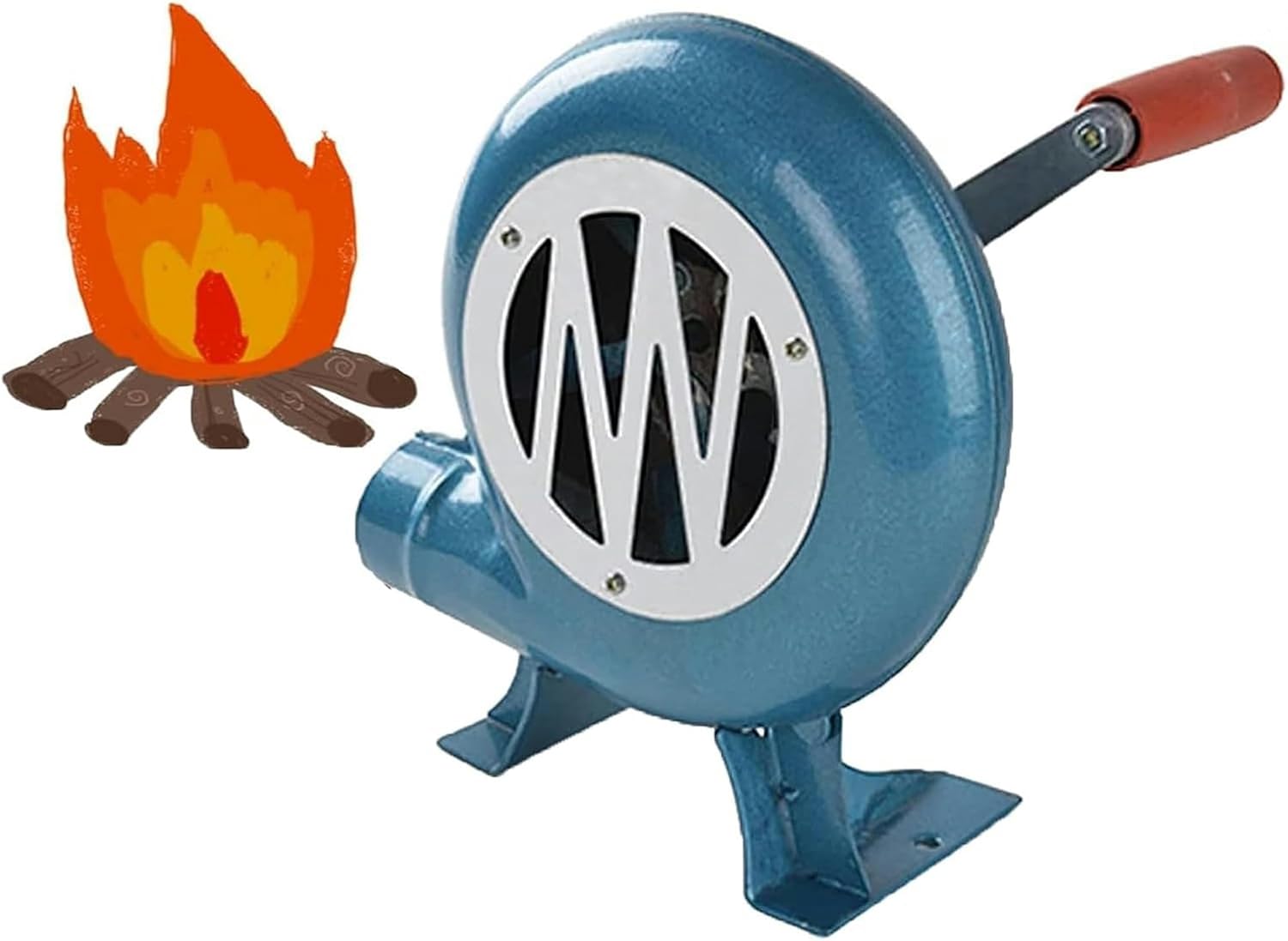 Manual Iron Gear BBQ Air Blower - Iron Gear Popcorn Fan with Duct Cooking, Hand Crank Blacksmith Forge Blower, Portable Grill Fire Starter Flame Exciter, for Camping Fireplace BBQ Tool(120W)