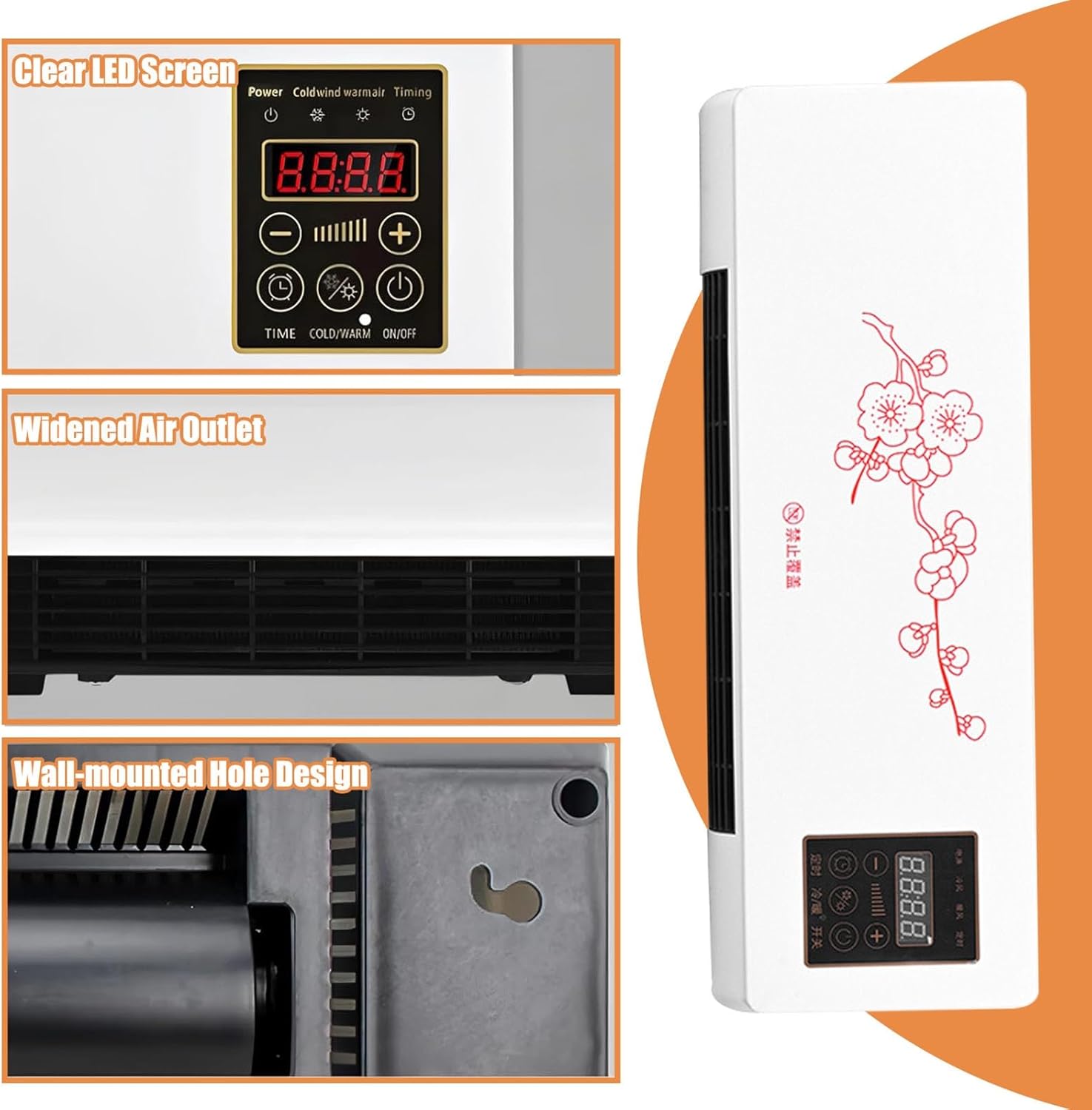 Portable Air Conditioning Mini Wall Mounted Ac Unit Heater for Bedroom, 2 In 1 Smart Cold and Hot Air Conditioners Mini AC/Heating System with Remote Control(White)