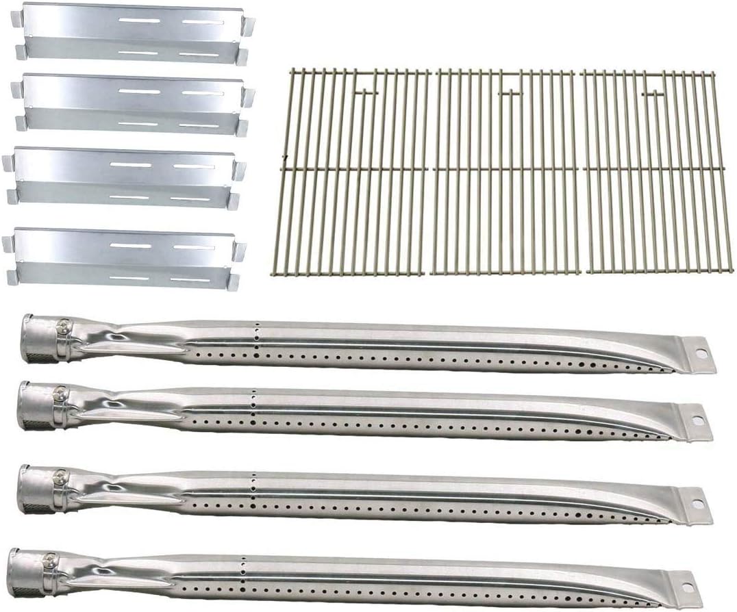 Grill Parts Zone Replacement Kit for Member's Mark, Grand Hall M3206ALP, M3206ANG, MFA05ALP & SAMS Gas Models - 4 Burners, 4 Heat Plates & Stainless Steel Cooking Grates