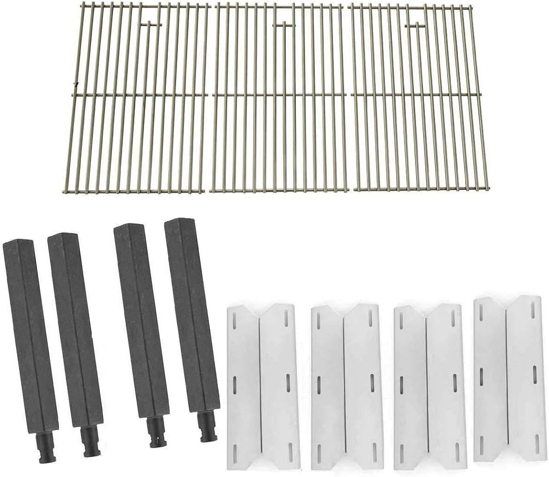 Grill Parts Zone Air 720-0164, Air 730-0163, Lowes 5119, 24193, 5300 Kit Includes Cast Burners, Heat Shields and Solid Stainless Grates