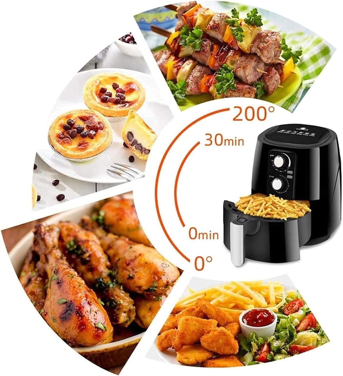 oven mini oven air fryer oven Small Air Fryer, Air Fryer for Home Use 5.5L Air Fryer with Multiple Functions Oil Free Chip Fryer Easy-to-Clean Nonstick Basket Air Fryers for Low Fat Cooking Small Ai