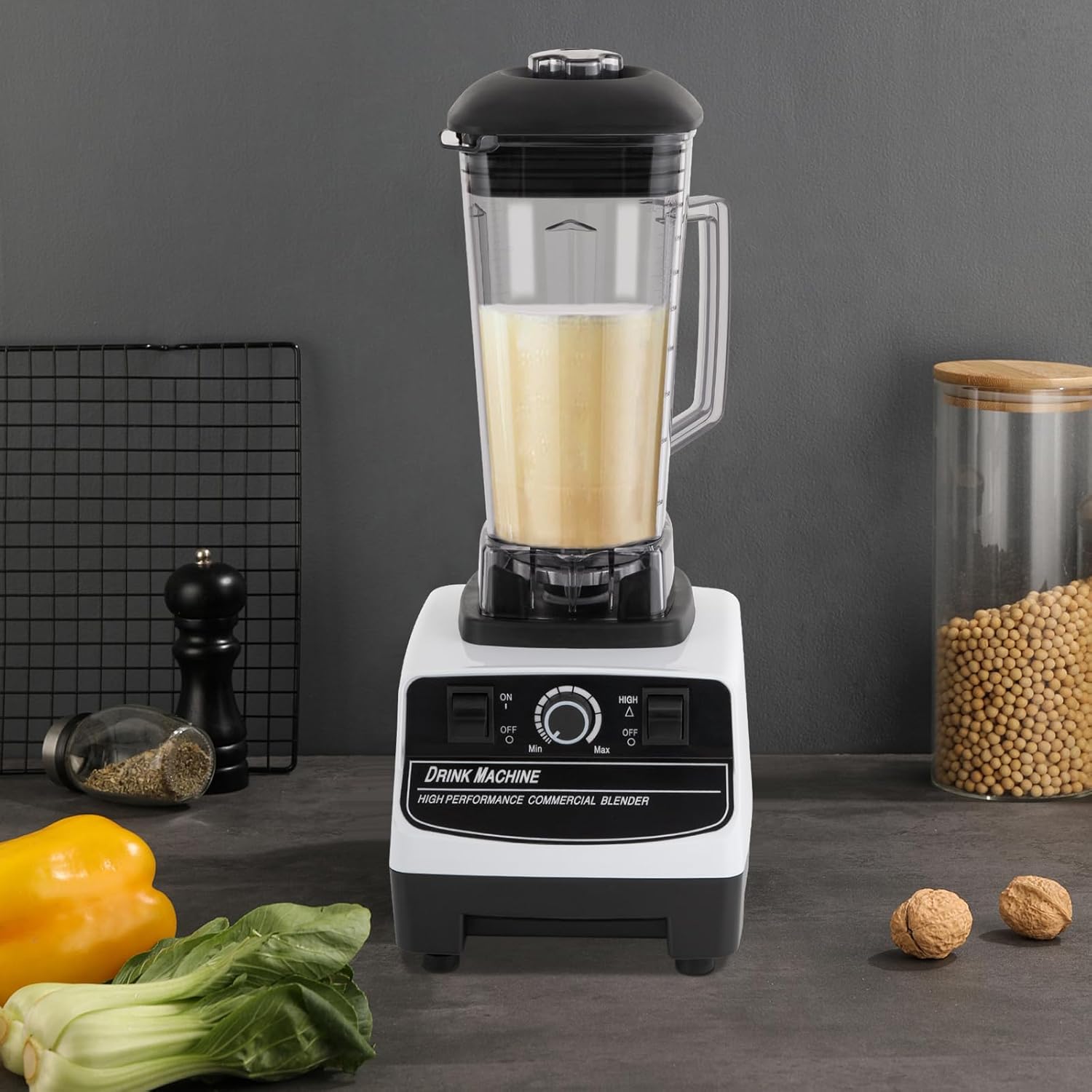 Professional Blender,110v Commercial Blender For Kitchen Max 1600w High Power Home And Adjustable Speed,Smoothie Maker For Crushing Ice,Frozen Dessert,Soup,Fish