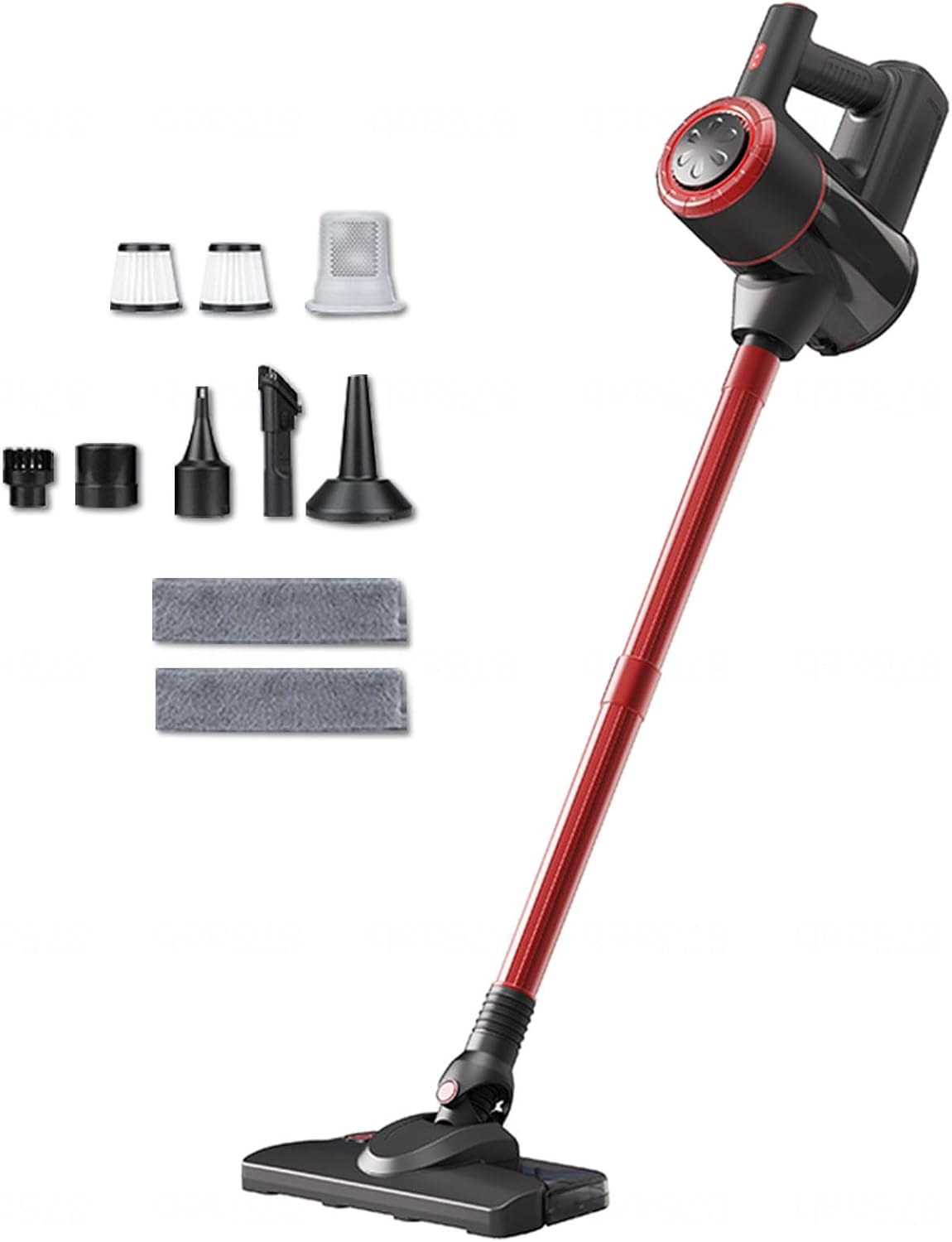 Lightweight and Versatile Cordless Vacuum and Mop Combo 18Kpa, 35mins Runtime, Rechargeable, Cordless Vacuum Cleaner All in One Vacuum Cleaner for Home Carpet Floor Pet Hair,Red