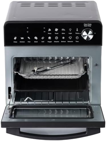 MOI 1500W Air Fryer Toaster Oven - Convection Toaster Oven Air Fryer Combo with 12 Presets - Countertop Ovens for Baking & Frying with Digital Display, Dual Heating, Rotisserie & Dehydrate Function