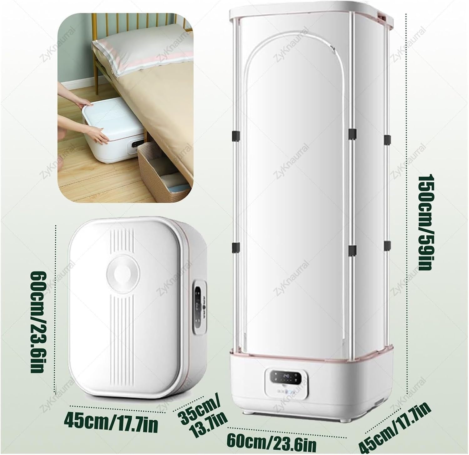 Vertical Steam Dryer Automatic Wireless Steam Closet Folding Clothes Machine, Control Electric Clothes Drying Rack,for Fabric