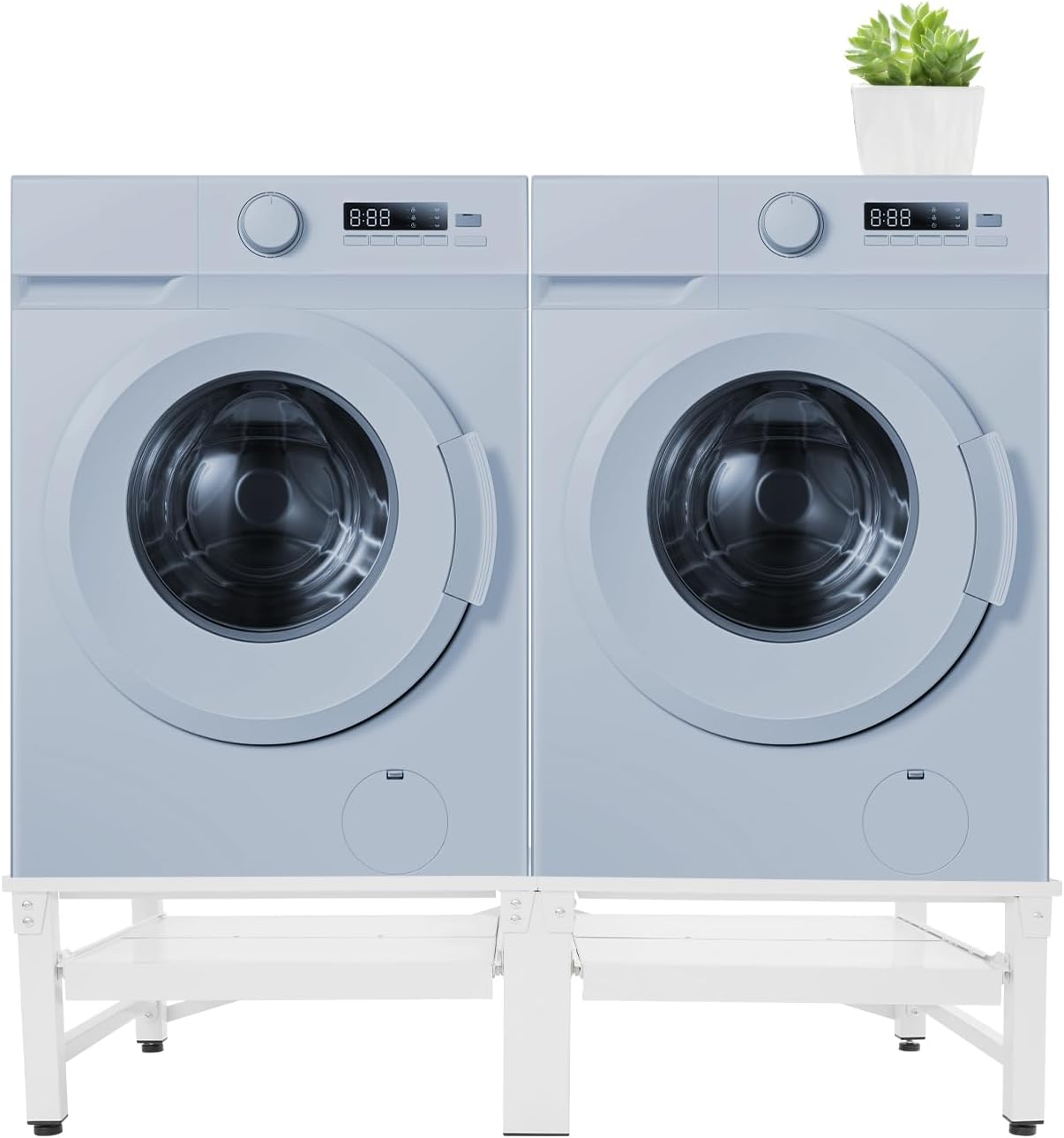 Double Washing Machine Base, Universal Laundry Pedestal, Heavy Duty Metal Washer Dryer Pedestal 49