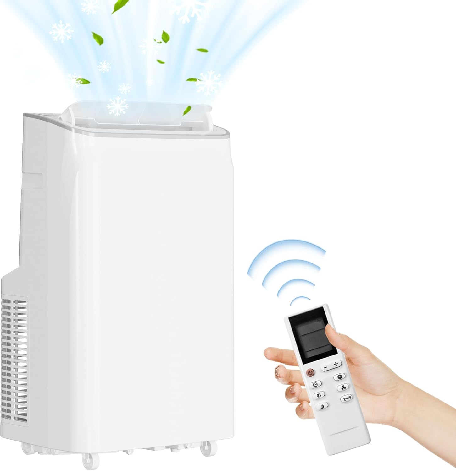 Efficient Cooling with Portable Air Conditioner - 12000 BTU Portable Air Conditioner Cools Rooms Up to 450 Sq. Ft, 3-In-1 Functionality, Quiet Operation