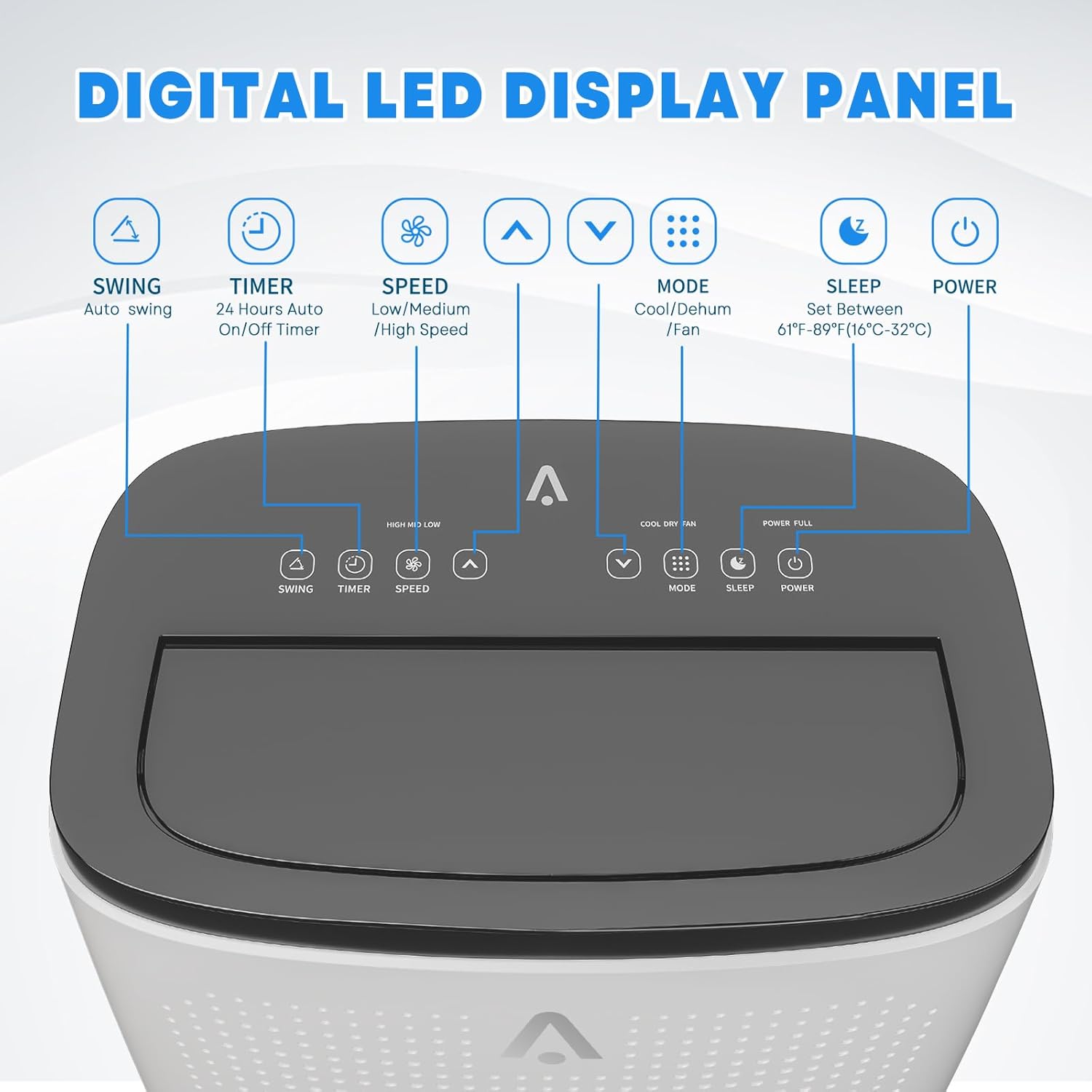 14000 BTU Portable Air Conditioner 3 in 1 Multifunctional Unit with Remote, Ideal for Cooling 750 Sq.Ft Spaces in Homes and Offices, with Dehumidifier & Fan, Remote Control, Sleep Mode, 24H Timer