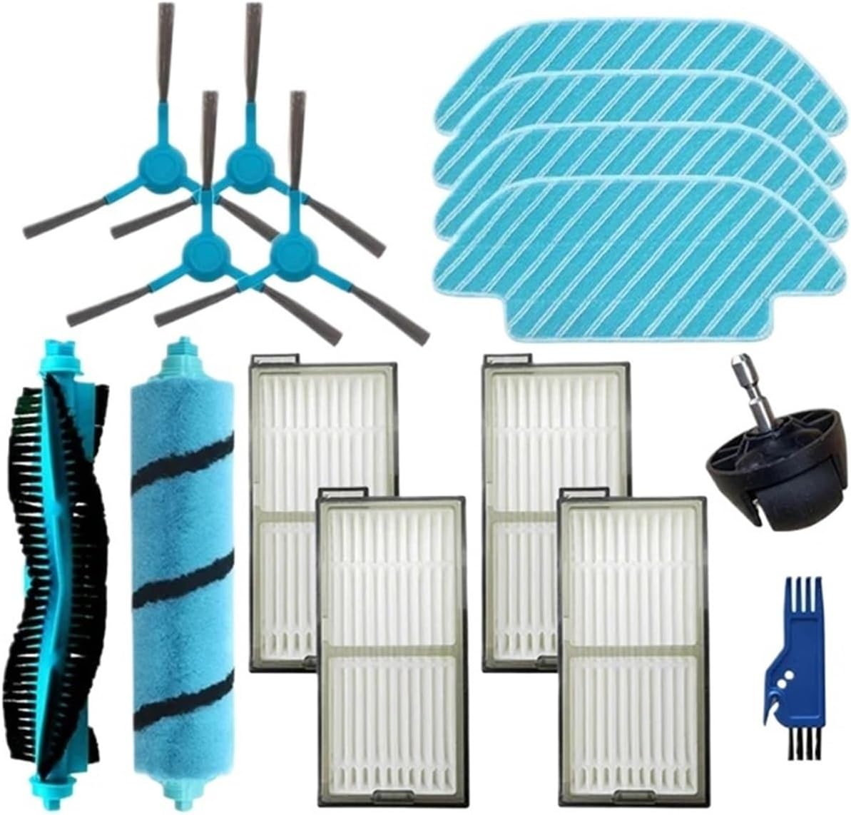 Vacuum Cleaner Side Brush Accessories Compatible for Cecotec Conga, 5490 6090 7090 Robot Vacuum Cleaner Main Side Brush Hepa Filter Mop Cloth Replacement Spare Parts(Orange)