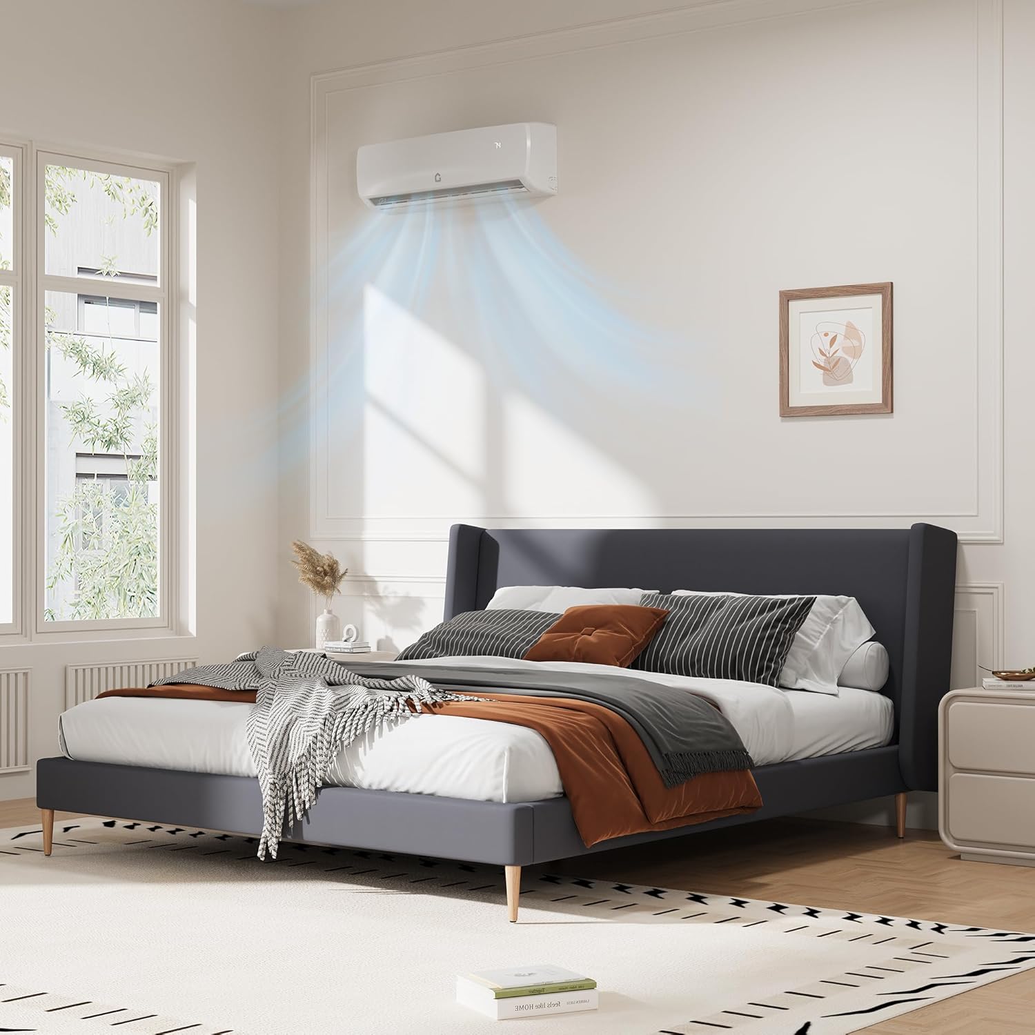 19 SEER 18000 BTU Split Air Conditioner, Ductless Mini-Split Inverter A/C Heat Pump System 230V, 42dB Ultra-Quiet, 3-in-1 Cooling/Heating/Dehumidifying, 10ft Pre-Line Set, White