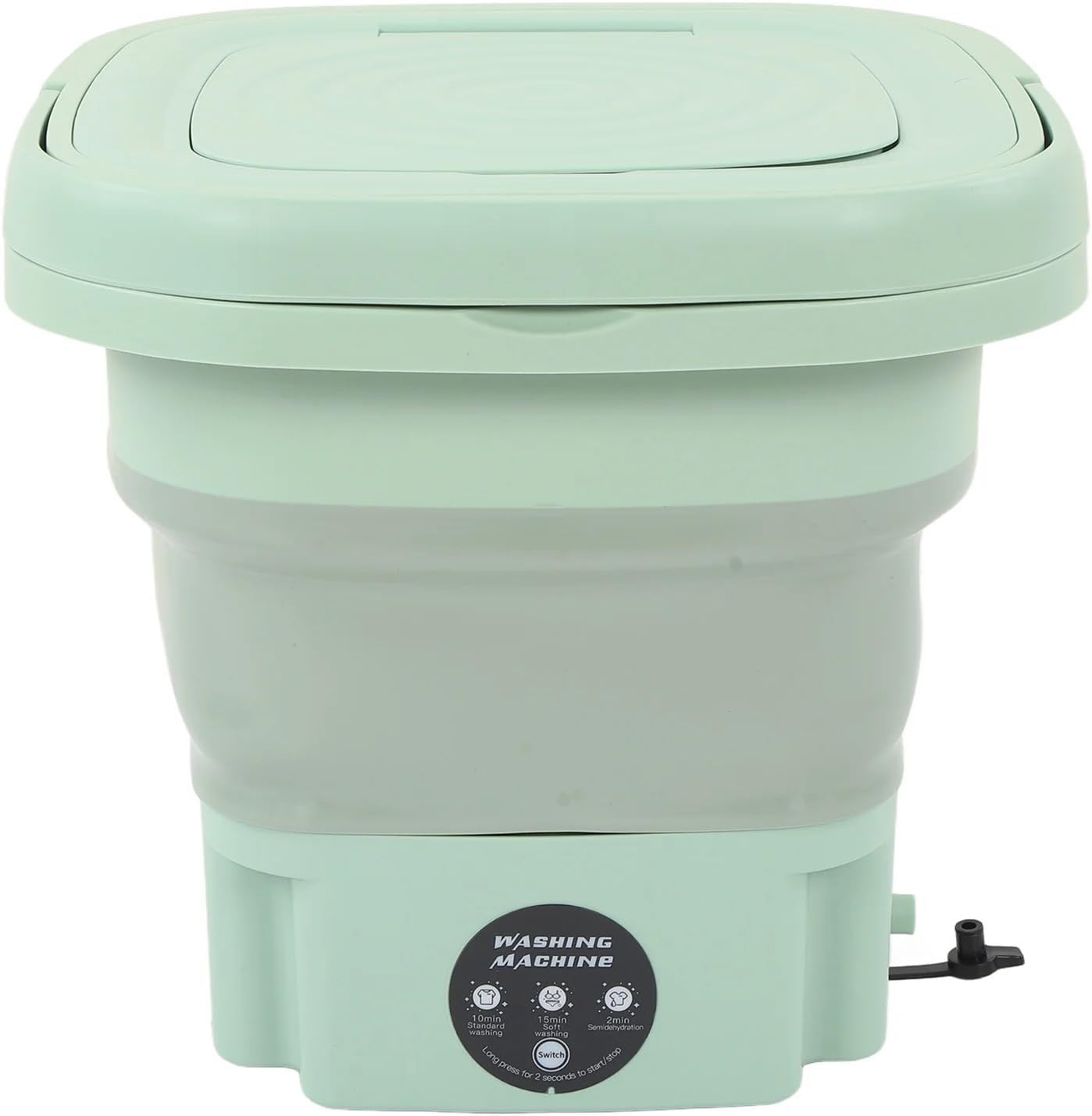 Compact Laundry. 8L Portable Small Foldable Washing Machine With Spin Dryer For Socks Underwear Panties Washer Household Mini .Portable(Green)