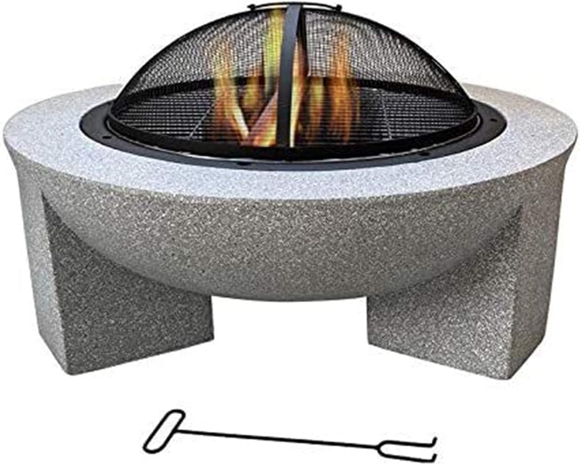 Fire Pits Outdoor Wood Burning Multifunctional Garden Terrace Fire Bowl Heater, Wood Burning Fire Pit with Barbecue Net, Safety Net Cover with Cover BBQ Cooking for Outside Camping Backyar
