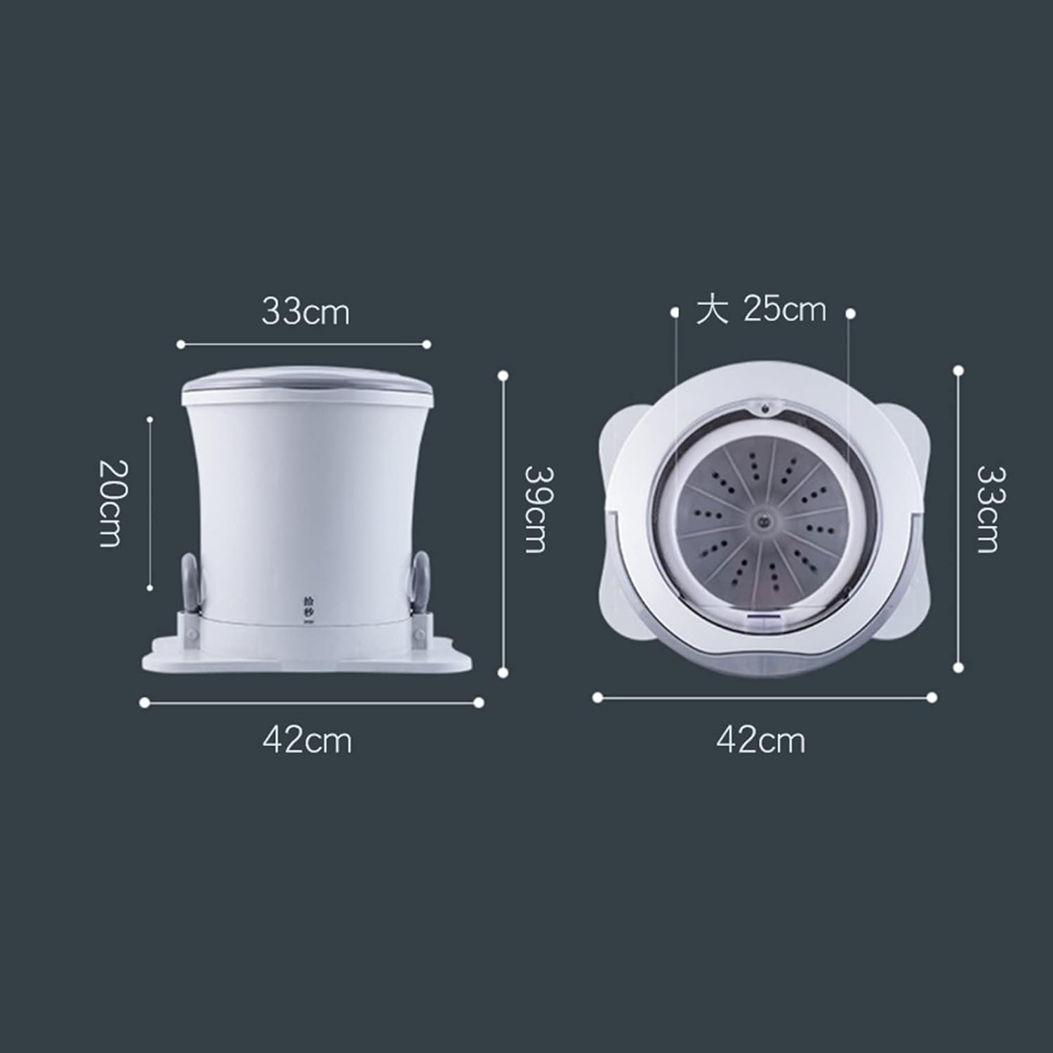 Mini Washing Machine Portable Manual Dryer Dehydrator, Non-Electric Spin Dryer Hand Powered Laundry Spinner, Compact Clothes Underwear Sock Dehydrator Compact, for Rv's/Camping/Apartments/Dorms