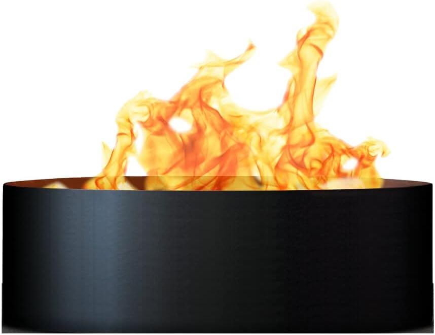 PD Metals SD1348 Solid Multi-Piece 4pc Unpainted 12 in. Tall 48 in. Diameter Outdoor Fire Ring - 48 x 48 x 12 in. - Rustic Black Color