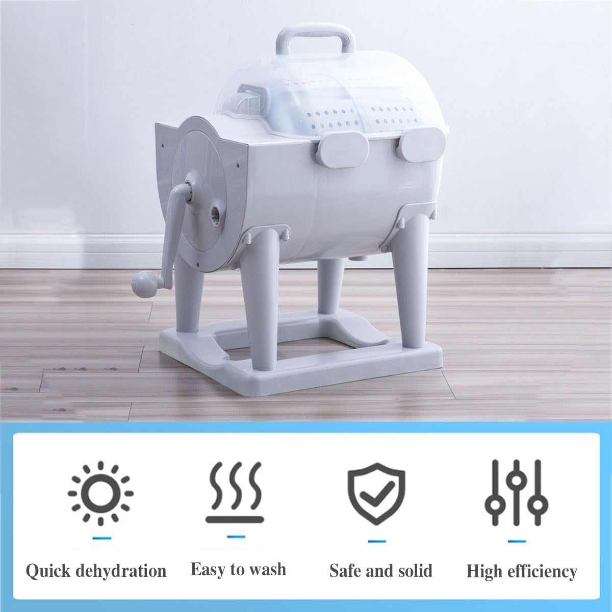 Generic Portable Washer 2 In 1 Mini Manual Washing Machine And Dehydrator Combo 38x35x60cm/15x14x24in Travel Washing Machine For Apartment & Tiny Spaces, Gray, FBFNDBBBX-GRAY-38X35X60CM/15X14X24IN