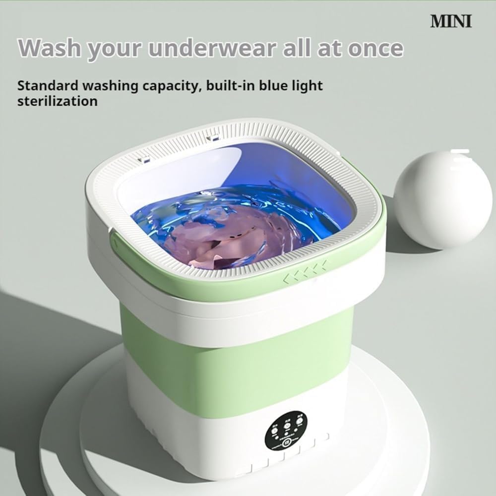 Upgraded 13L Portable Washing Machine, Washer and Dryer for Deep Cleaning of Underwear, Socks Suitable for Apartments, Dormitories, Hotels, RVs, Travel Laundry (Color:Purple)