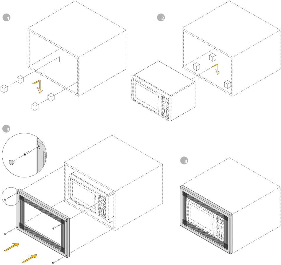 Emuca 8934725 Microwave Framework for Fixing Into Cabinet, Silver/Grey, 60 cm