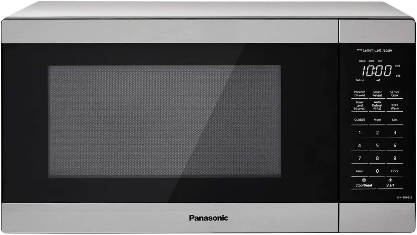 Panasonic Microwave Oven, 1.3 cu. ft. 1000W Countertop Microwave with Genius Sensor Cooking - NN-SU66LS (Stainless Steel)