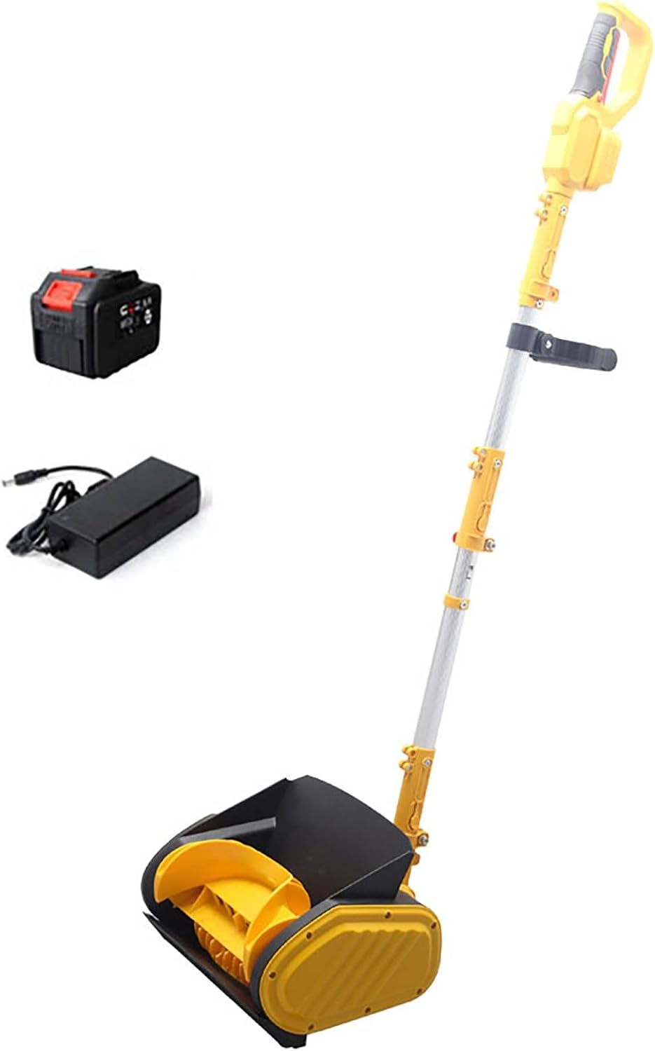 Foldable Snow Thrower, Cordless Snow Shovel with Directional Plate, Throw The Snow Further, Retractable Snow Shovel for Driveway Winter Snow Removal(One Battery)
