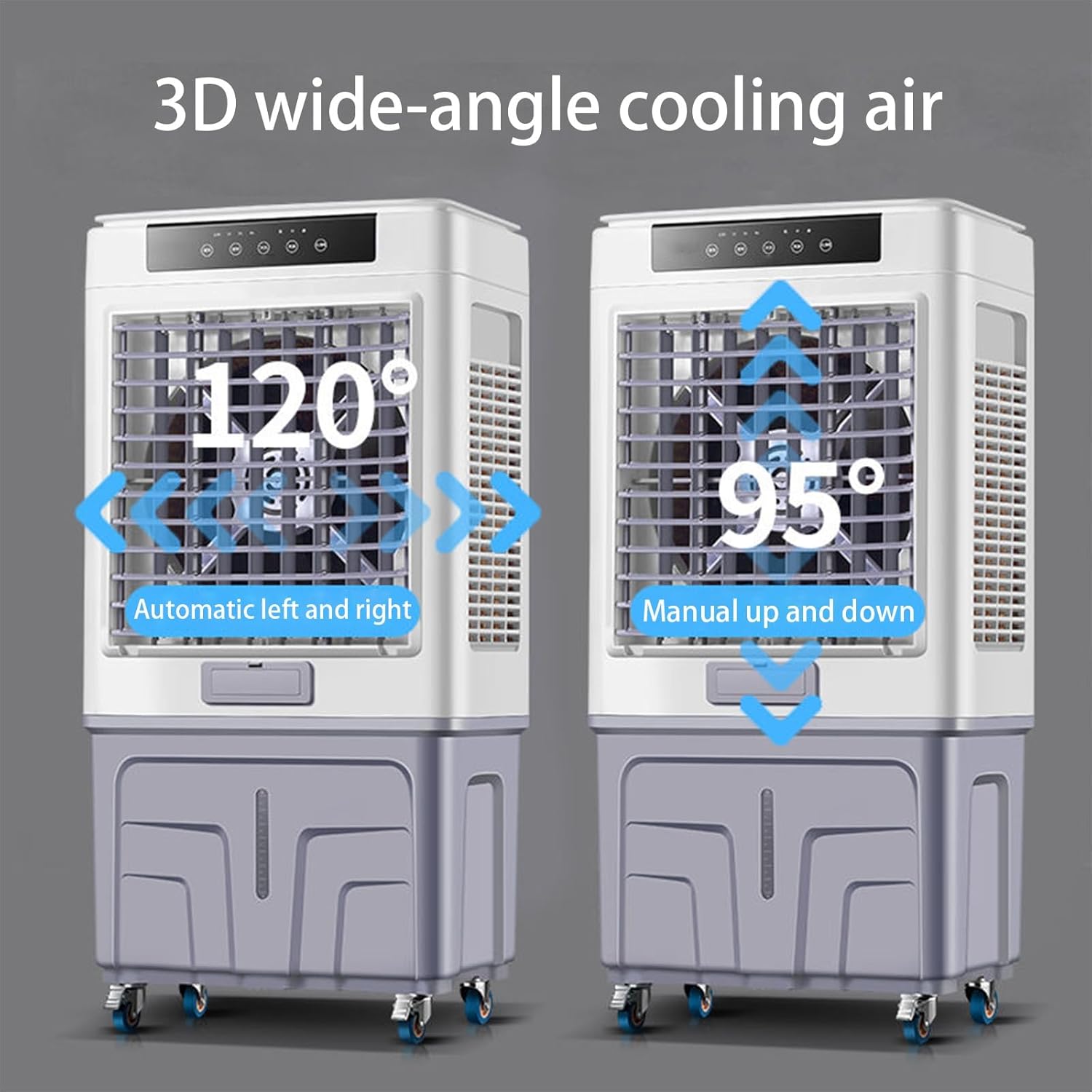 Evaporative Air Cooler, Portable Air Conditioner with Quiet 3 Wind Speeds, Personal Swamp Cooler for Room Office Factory