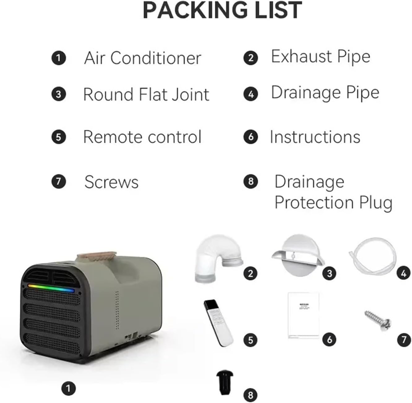 110V/220V Air Conditioner AC/DC 4900BTU Mini Portable 12V 24V 48V Outdoor Air Conditioner ，Compatible With Caravan,Truck,Camper Accessories(48V)