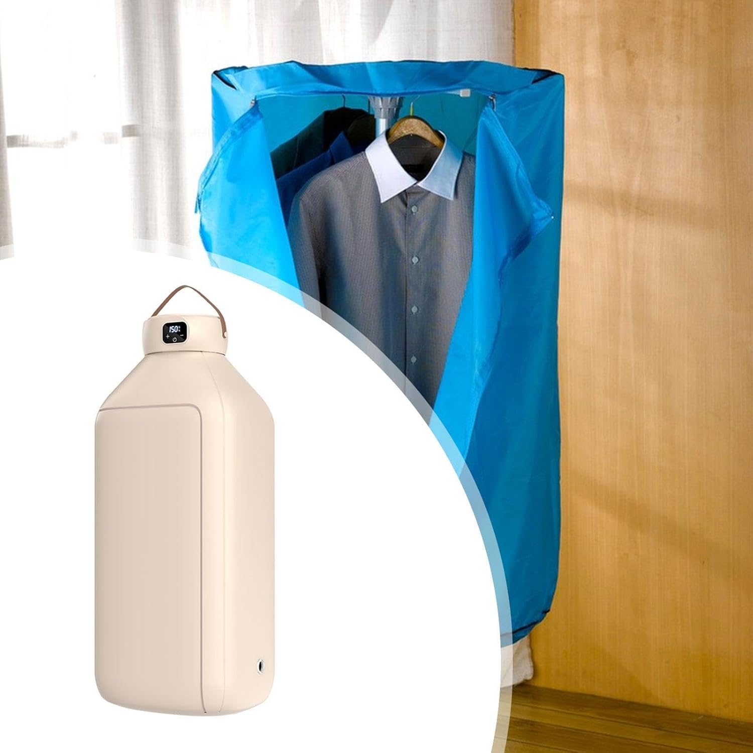 Portable Clothes Dryer Drying Machine Digital Display Foldable Dryer Laundry Dryer for Wardrobe Apartments RV Room Bathroom