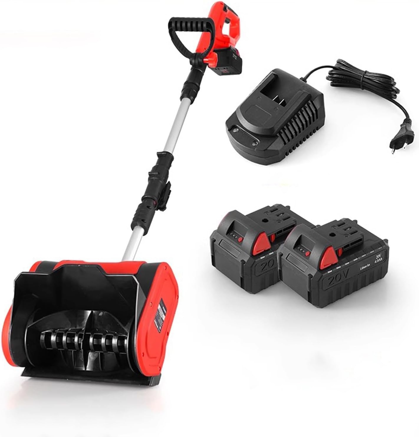 Electric Snow Blower, Hand-Push Snow Plow, with 20V Battery and Charger, Outdoor Snow Removal Tool, for School Road Courtyard Community