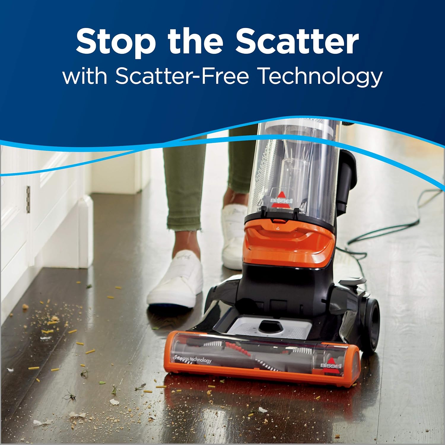 BISSELL 2486 CleanView Bagless Vacuum, Powerful Multi Cyclonic System, Large Capacity Dirt Tank, Specialized Pet Tools, Easy Empty , Orange