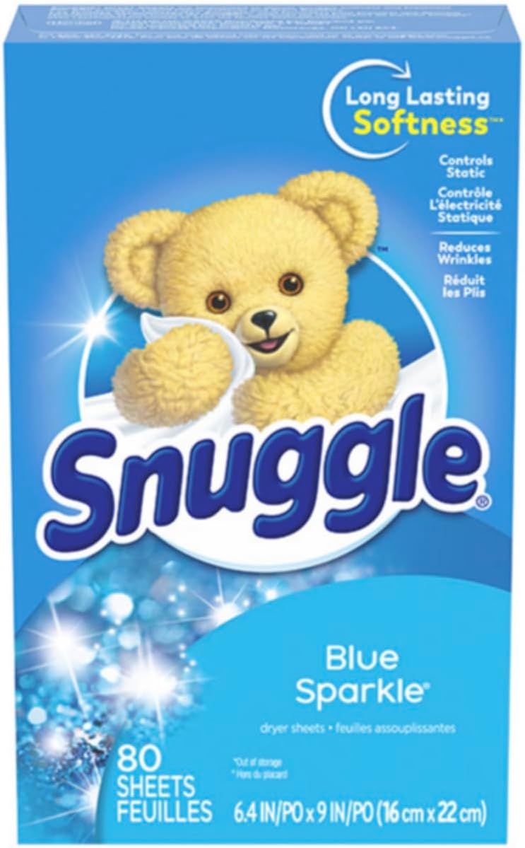 Snuggle Dryer Sheets (Packk of 8 (80 Count, Blue Sparkle)
