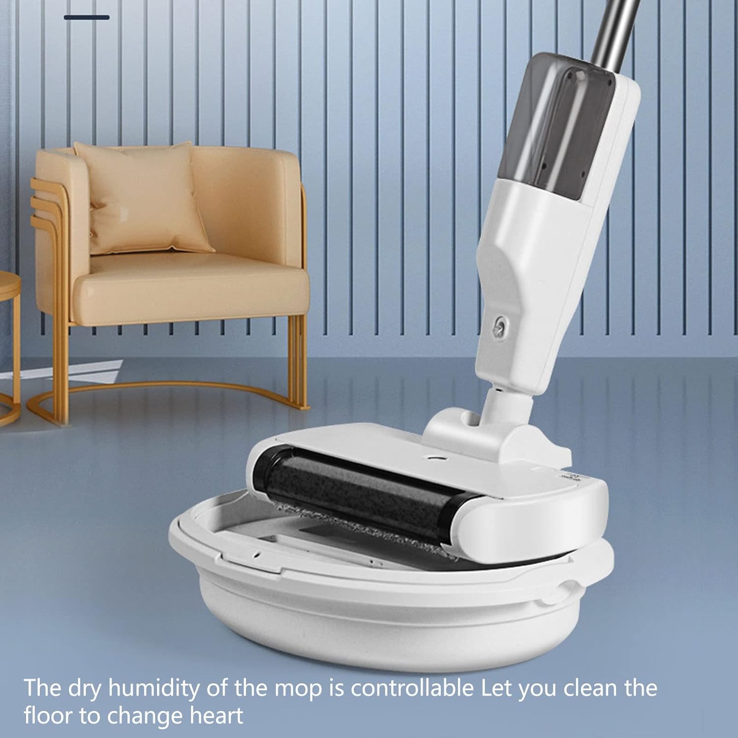 Wet Dry Vacuum Cleaner, USB Rechargeable Handheld Wet Dry Mopping Machine, Floor Cleaner Mop for Home Use