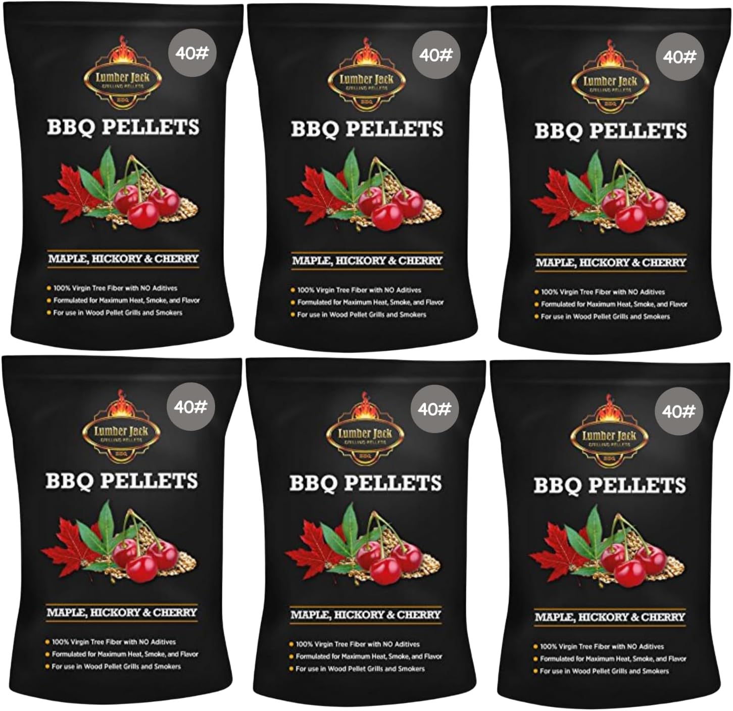 Lumber Jack Maple-Hickory-Cherry BBQ Grilling Wood Pellets, Competition Blend (240)