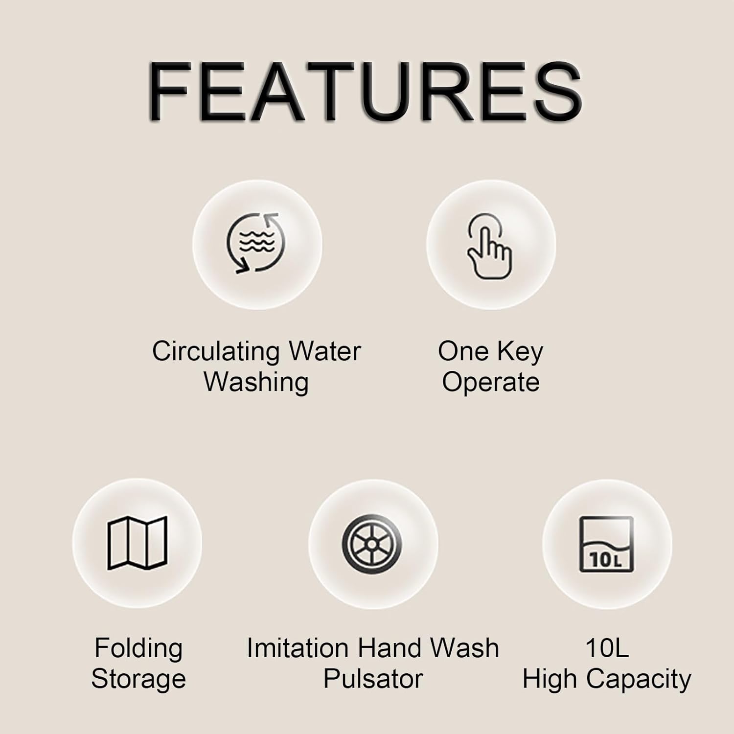 WHYATT Folding Washing Machine， Small Portable Washer， 10L Capacity, Perfect for Camping, Travelling (Size : C)