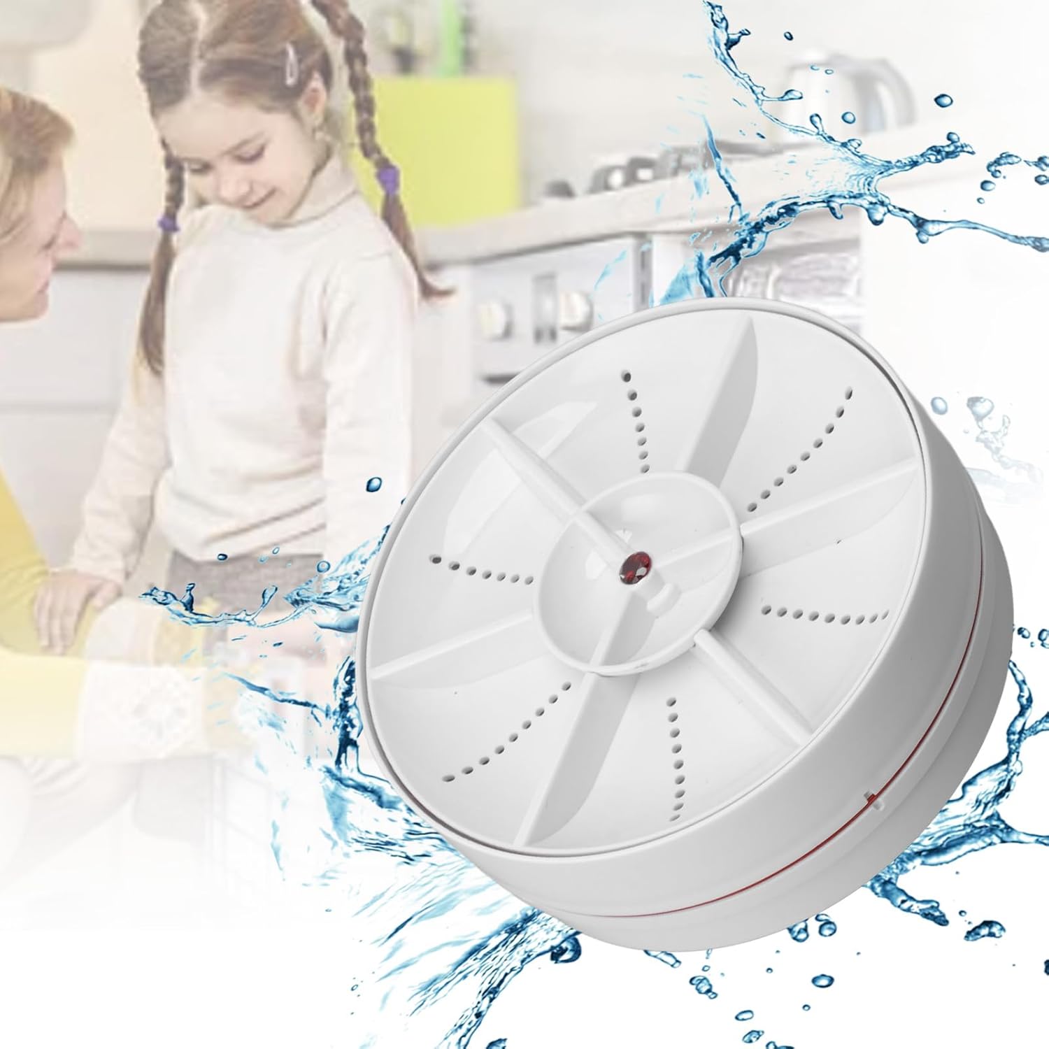 Fruit and Vegetable Dishwasher, Portable Countertop Washing Machine, Multifunctional Household USB Dishwasher for Home, Travel, College Camping, Laundry (Pink)