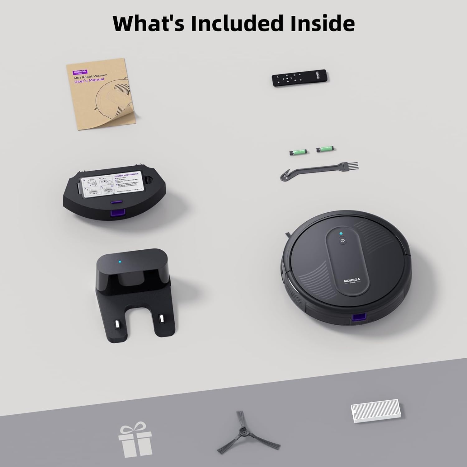 MONSGA Robot Vacuum Cleaner, 4000Pa Powerful Suction Robotic Vacuum, 3.2