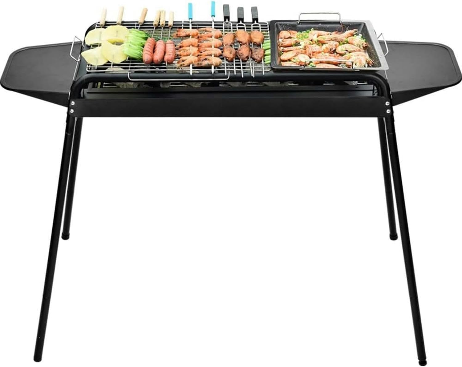 Barbecue Portable Stainless Steel Barbecue Charcoal, Outdoor Skewers BBQ for 5-7 People Camping Picnic Garden