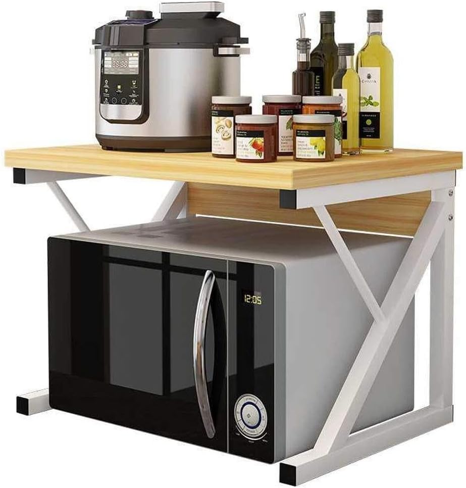 Kitchen Microwave Oven Rack, Countertop Storage Rack, Spice Rack & Utility Tool Organizer, & Space-Saving Kitchen Organizer (Color: B)