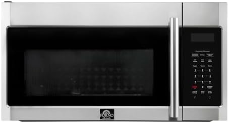 FORNO Fornace 30-Inch Over-the-Range Convection Microwave, 1.5 cu.ft Capacity – Stainless Steel Finish – 300 CFM 2-Speed Ventilation, Touch Glass Control, LED Cooktop Lighting – FOTR3038-30