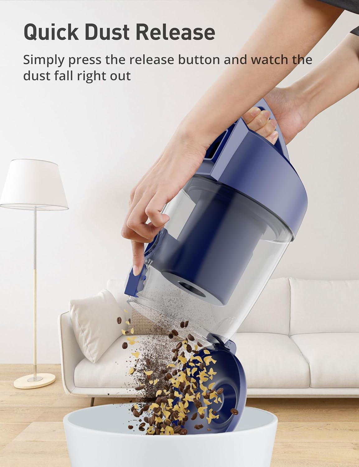 Aspiron Canister Vacuum Cleaner, 1500W/28KPA Bagless Vacuum Cleaner, Anti-Allergen HEPA Filter, 2.5QT Dust Cup, 2-in-1 Crevice Tool, Low Noise, Corded Vacuum for Hard Floors,Crack,Tiles