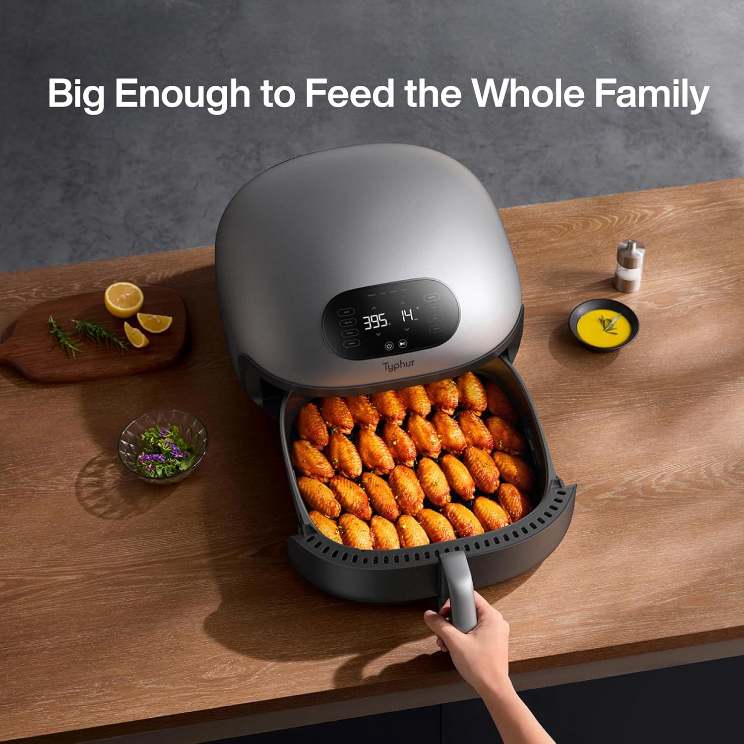 Typhur Dome 2 AI Upgraded Air Fryer, Extra Large Airfryer with Superior Airflow, Self-cleaning Smart Digital Fryer with PFAS free Basket for Quick Easy Meals, Fits a 12